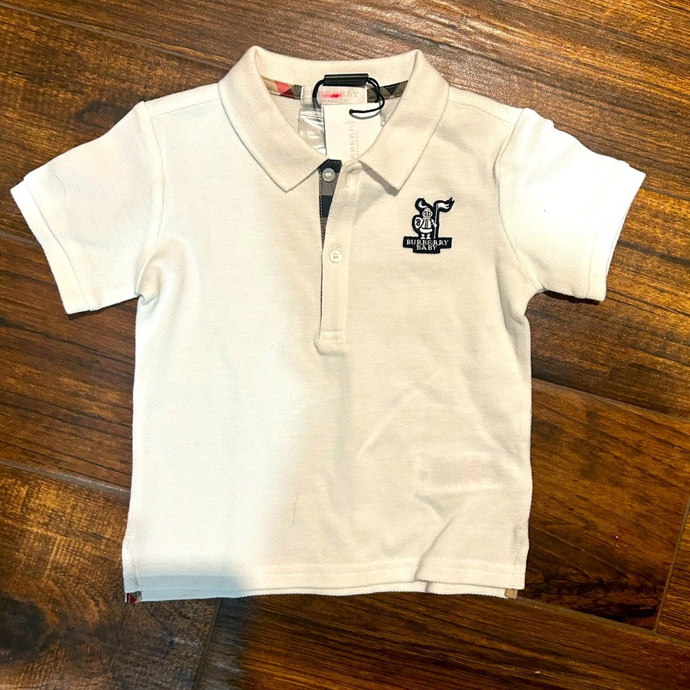 NWT Burberry Baby White Polo